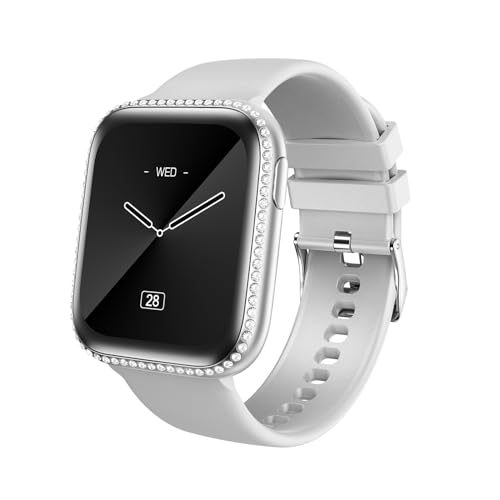 AIYAAIYA Smartwatch für Damen mit Telefonfunktion, 1,75" AMOLED Touchscreen Fitnessuhr Multi Trainingsmodi IP68 Wasserdicht Fitness Tracker mit Schlafmonitor für iOS Android (Graues Band) von AIYAAIYA
