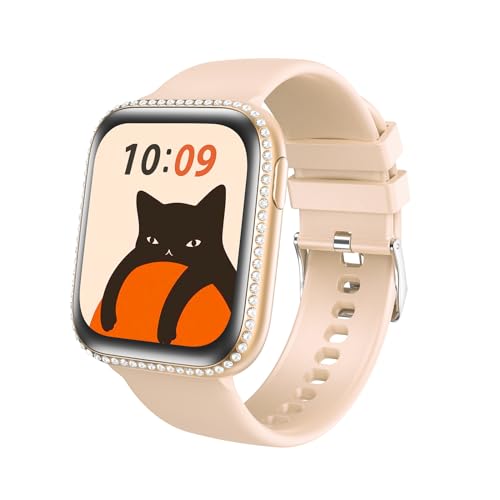 AIYAAIYA Smartwatch für Damen mit Telefonfunktion, 1,75" AMOLED Touchscreen Fitnessuhr Multi Trainingsmodi IP68 Wasserdicht Fitness Tracker mit Schlafmonitor für iOS Android (Orange Band) von AIYAAIYA