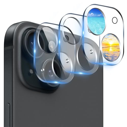 AIYEEN Kameraobjektivschutz (3er-Pack), kompatibel mit iPhone 15 und iPhone 15 Plus, Kameraobjektivschutz, 9H gehärtetes Glas, HD klar, kratzfest [Nachtaufnahmemodus] von AIYEEN