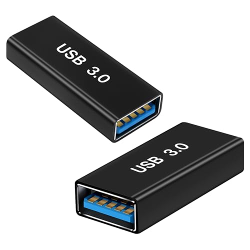 AIYEEN USB-Buchse auf Buchse-Adapter (2 Stück), USB 3.0-Buchse auf Typ A-Buchse 3.0-Kupplung zum Verbinden von Zwei USB-Stecker-Endgeräten, Verlängerungsstecker, USB 3.0-Erweiterungsadapter von AIYEEN