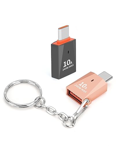 AIYEEN Verbesserter USB-C-auf-USB-Adapter aus Zinklegierung, 2 Stück, Typ-C-Stecker auf USB 3.0-Buchse, Konverter, OTG-Adapter, kompatibel mit Samsung Galaxy, Google Pixel (Roségold + Schwarz) von AIYEEN