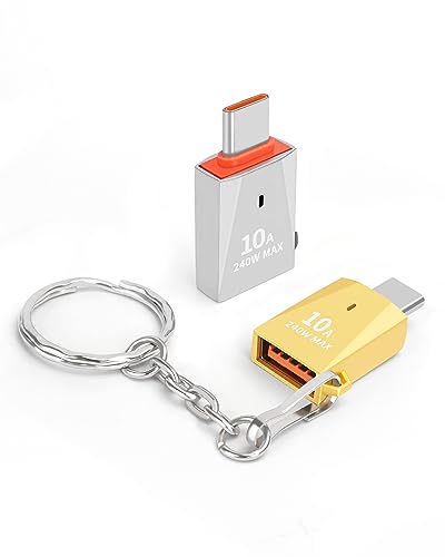 AIYEEN Verbesserter USB-C-zu-USB-Adapter aus Zinklegierung, 2 Stück, Typ-C-Stecker auf USB 3.0-Buchse, Konverter, OTG-Adapter, kompatibel mit iPad, Samsung, Galaxy, Google Pixel (Gold + Silber) von AIYEEN