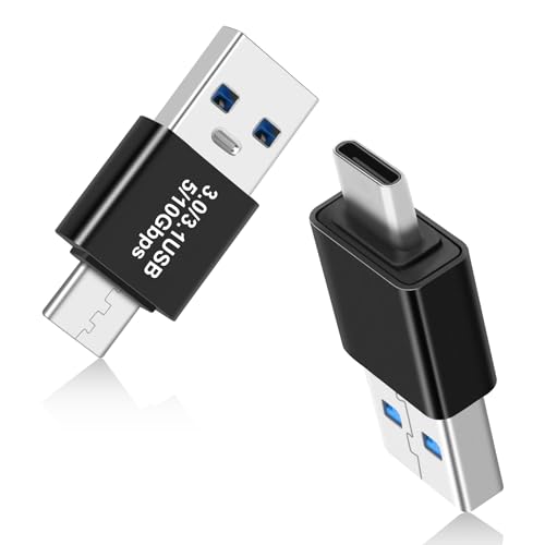USB 3.0/3.1-Stecker auf USB-C-Stecker-Adapter (2er-Pack), OTG 3.0/3.1 USB A auf Typ-C-Adapter, schnelle Datenübertragung bis zu Gen2 10 Gbit/s, USB-C-Steckerverbindung oder Datenkabelverlängerung von AIYEEN
