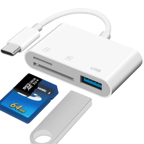 USB C Kartenleser, 3 in 1 USB C zu Micro SD TF Speicherkartenleser Kompatibel mit Pad Pro, Chromebook, XPS, Galaxy S10/S9 und weiteren USB C Geräten von AIYEEN