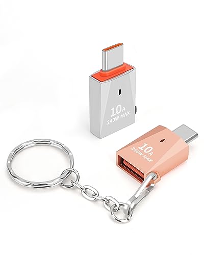 Verbesserter USB-C-auf-USB-Adapter aus Zinklegierung, 2 Stück, Typ-C-Stecker auf USB 3.0-Buchse, Konverter, OTG-Adapter, kompatibel mit iPad, Samsung Galaxy, Google Pixel (Silber + Roségold) von AIYEEN