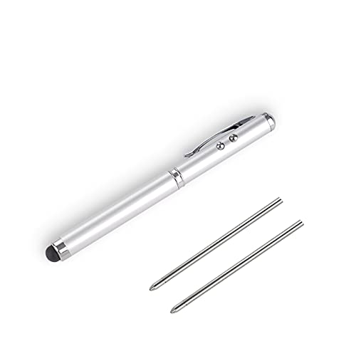 AIYIBEN Metall-Multifunktions-Stift, Touchscreen-Stift, Taschenlampe mit weißem Licht, Infrarot, kreative Weihnachts- und Geburtstagsgeschenke (1 Silber) von AIYIBEN