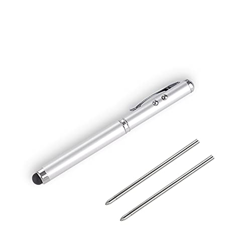 Metall-Multifunktionsstift, Touchscreen-Eingabestift, Taschenlampe mit weißem Licht, Infrarot, kreative Weihnachts- und Geburtstagsgeschenke (1 Silber) von AIYIBEN