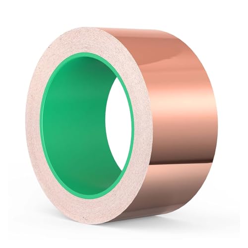 AIYONG 50mm x 20m Kupferband Gegen Schnecken, EMI Kapton Tape, Selbstklebendes Abschirmband Kupferfolie Set, Beidseitig leitend, Schneckenband, Klebeband für Schneckenschutz AIYONG 50mm x 20m Kupferband Gegen Schnecken, EMI Kapton Tape, Selbstklebendes Abschirmband Kupferfolie Set, Beidseitig leitend, Schneckenband, Klebeband für Schneckenschutz von AIYONG