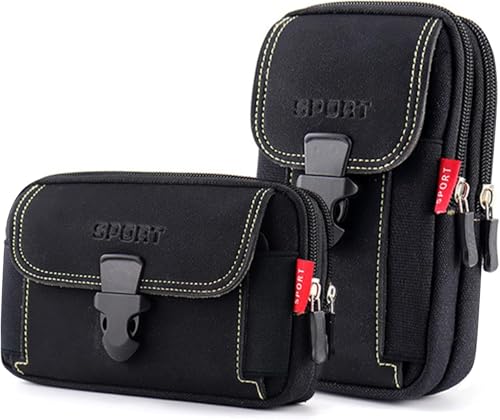 AIZHAZHA 2 Stück Gürteltasche,Handy Gürteltasche,Herren Gürteltasche,Bauchtasche Herren, Multifunktionale Bauchtasche, Taktische Hüfttasche,Hüfttaschen für Camping Wandern Radfahren von AIZHAZHA