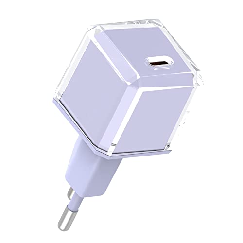 USB C Ladegerät 20W PD 3.0 Schnelles Mini-Ladegerät für iPhone 14/14 Pro/14 Pro Max/13/13 Mini/13 Pro/13 Pro Max/12/12 Mini, Galaxy/Pixel 4/3, iPad Pro/Air iPad Mini, ohne Kabel (Lavendel) von AJ advancegin