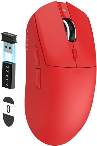 AJAZZ AJ139 PRO X Superlight Kabellose Gaming-Maus,Ultraleicht(59g),Pixart PAW3395 Optischer Sensor,26000 DPI,2.4GHz/USB C Verkabelt,6 Programmierbare Tasten,200 Stunden Akkulaufzeit,für PC/MAC –Rote von AJAZZ