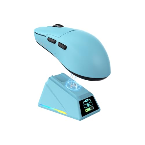 AJAZZ AJ159-APEX Gaming-Maus 8K PAW3390 Sensor|Magnetische RGB-Ladestation mit Bildschirm|2,4G,Wired,Bluetooth|Ergonomic|42KDPI|400mAh Batterie|Leichtgewicht,für Windows, MacOS, ChromeOS von AJAZZ