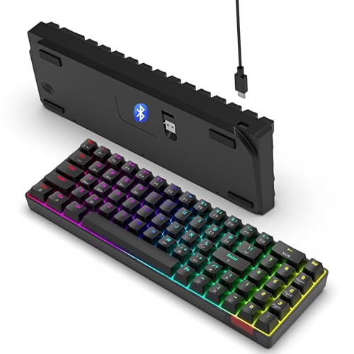 AJAZZ AK692 60% Prozent Hotswap Numberpad Mechanische Kabellose Gaming Tastatur RGB Beleuchtung Light up Keypad 4000 MAh Bluetooth 5.0 Type C Wired Für MacBook Laptop PC Ad Phone - Blue Switch AJAZZ AK692 60% Prozent Hotswap Numberpad Mechanische Kabellose Gaming Tastatur RGB Beleuchtung Light up Keypad 4000 MAh Bluetooth 5.0 Type C Wired Für MacBook Laptop PC Ad Phone - Blue Switch von AJAZZ