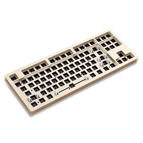 AJAZZ AKC087 DIY mechanisches Tastatur-Kit, Tri-Mode-Verbindung, mehrschichtige Metallbasis, 75% kompaktes 87-Tasten-Layout, TKL, Hot-Swap-fähig, kompatibel mit 3-poligem 5-poligem Gateron/Cherry von AJAZZ