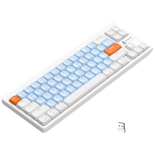 AJAZZ AKL680 Mechanische Tastatur, 68% Flache kabellose Tastatur, farblich abgestimmte ultradünne Gaming-Tastatur, Dual-Modus Bluetooth 5.0 und 2,4G, Anti-Ghosting für PC Mac Laptop von AJAZZ