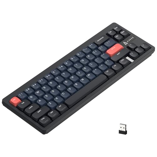 AJAZZ AKL680 Mechanische Tastatur, 68% Flache kabellose Tastatur, farblich abgestimmte ultradünne Gaming-Tastatur, Dual-Modus Bluetooth 5.0 und 2,4G, Anti-Ghosting für PC Mac Laptop von AJAZZ