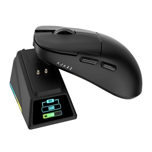 AJAZZ Souris de jeu sans fil Avec Station de Charge RVB, 88 g, légère et programmable, trimode, jusqu'à 26 DPI, 8000 Hz, Lecture Avec rétroéclairage RVB, idéale Pour PC, Mac AJAZZ Souris de jeu sans fil Avec Station de Charge RVB, 88 g, légère et programmable, trimode, jusqu'à 26 DPI, 8000 Hz, Lecture Avec rétroéclairage RVB, idéale Pour PC, Mac von AJAZZ