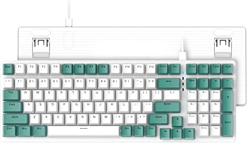 K3 Gaming Mechanische Tastatur, kabelgebunden, kompakt, 10 Chroma, RGB-Hintergrundbeleuchtung, 98 Tasten, PC-Gaming-Tastaturen mit Clicky-Blau-Schalter für Gamer/Mac/Win von AJAZZ