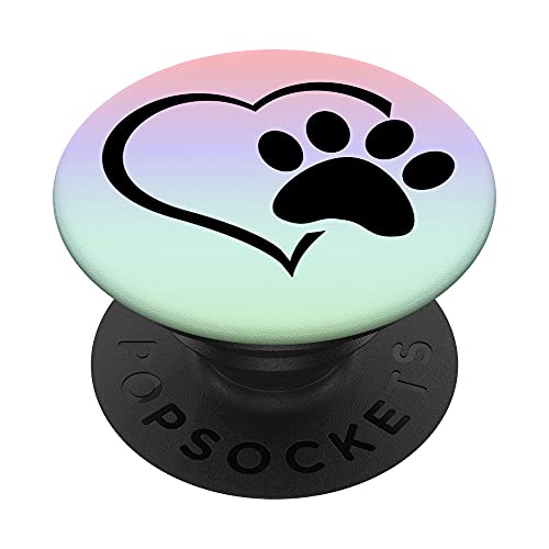 Aqua Mint Green Ombre – Hundepfotenabdruck Herz Design PopSockets mit austauschbarem PopGrip von AJC Dog Paw Prints