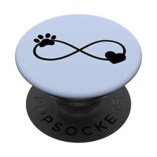 Himmelblau mit Hundepfotenabdruck in Herzform PopSockets mit austauschbarem PopGrip von AJC Dog Paw Prints