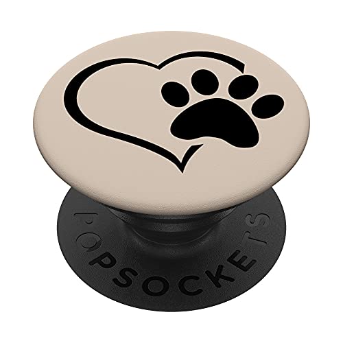 Hundepfoten-Herz-Design, Hellbraun PopSockets mit austauschbarem PopGrip von AJC Dog Paw Prints