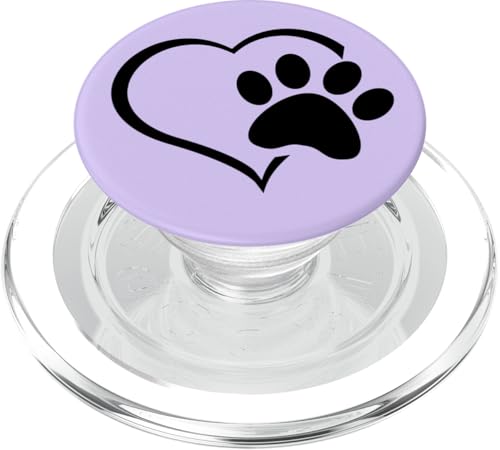 Hundepfoten-Herz-Design, Lila PopSockets PopGrip für MagSafe von AJC Dog Paw Prints
