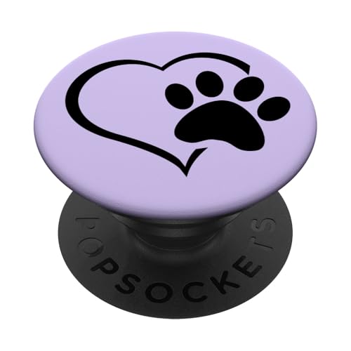 AJC Dog Paw Prints Lila PopSockets Klebender PopGrip, Handyhalterung mit Austauschbarem Halter, Tier-Design, Violett von AJC Dog Paw Prints