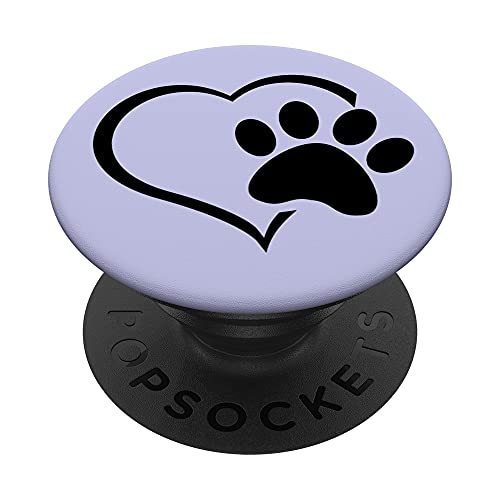 Lila Lavendel – Hundepfoten-Herz-Design PopSockets mit austauschbarem PopGrip von AJC Dog Paw Prints