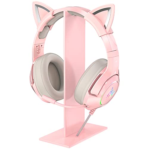 AJIJAR Kopfhörer Ständer Rosa, Universal Gaming-Headset Halter mit Stabiler Basis für AJIJAR K9 Rosa Gaming-Headset(Nicht enthalten) und alle Kopfhörer von AJIJAR