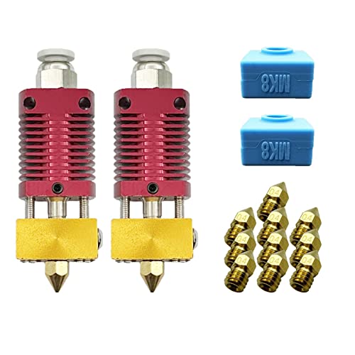 AJOYIB 3D Drucker Hotend Kit Upgrade Extruder Hot End mit Silikonsocke Mk8 0.4 Düsen Geeignet für Ender-3 / Pro, Ender-3S / 2 [2er Pack] von AJOYIB