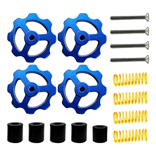 AJOYIB 3D Drucker Nivellierkit 4Stk Metall Nivelliermuttern + 5Stk Silikon Nivellierhalterung + 4Stk Hot Bed Federn + 4Stk M4*35 Schrauben für Ender 3 Ender 5 CR 10 Serie von AJOYIB