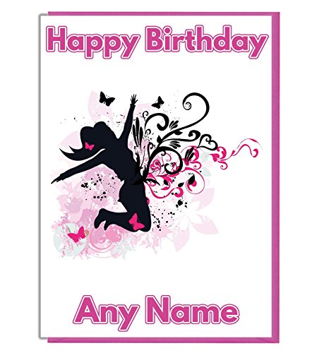 AK Giftshop Personalisierte Geburtstagskarte mit Tänzerin und Tänzerin von AK Giftshop