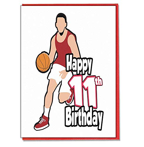 Basketball Geburtstagskarte zum 11. Geburtstag, für Mädchen und Jungen, Sohn, Enkel, Tochter, Enkelin, Freund. von AK Giftshop