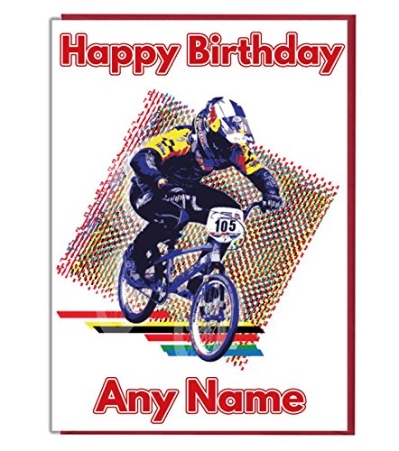 Geburtstagskarte, Motiv: BMX-Fahrrad, personalisierbar von AK Giftshop