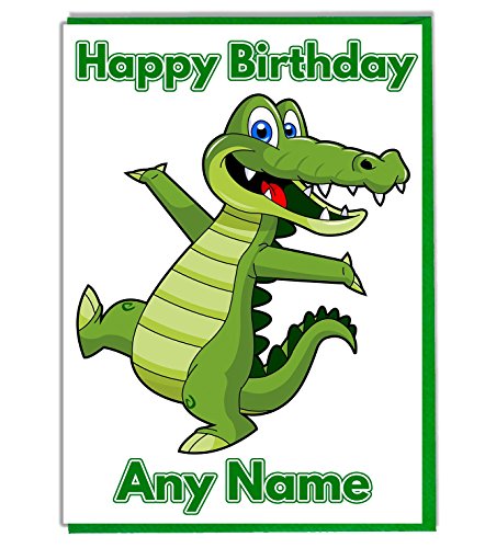 Geburtstagskarte, Motiv: Krokodil, personalisierbar von AK Giftshop