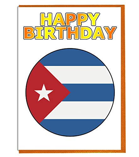 Geburtstagskarte, Motiv: Kuba-Flagge, für Freunde, Familie, Kollegen, Matte, Boss von AK Giftshop