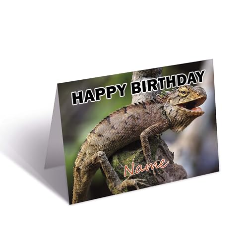 Geburtstagskarte, Motiv: Leguan, personalisierbar von AK Giftshop