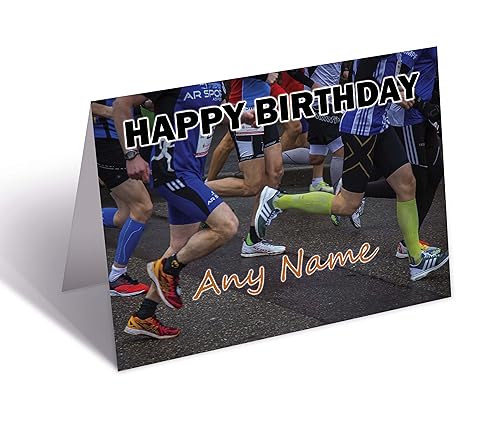 Geburtstagskarte, Motiv: Running Runner Marathon, personalisierbar von AK Giftshop