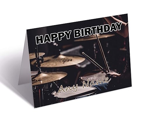 Geburtstagskarte, Schlagzeug, personalisierbar von AK Giftshop