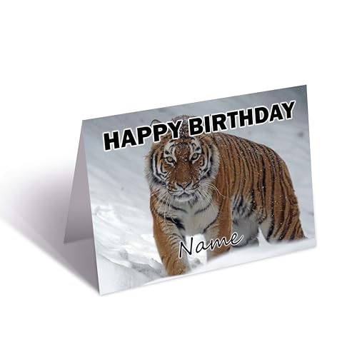 Geburtstagskarte Tiger im Schnee von AK Giftshop