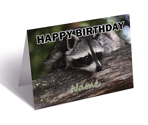 Geburtstagskarte Waschbär – beliebiger Name von AK Giftshop