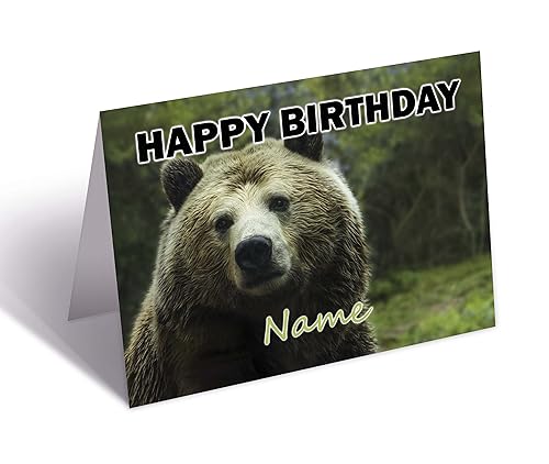 Geburtstagskarte mit Bären-Motiv, personalisierbar von AK Giftshop