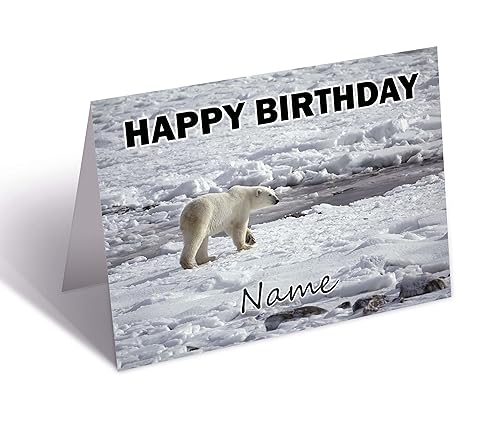 Geburtstagskarte mit Eisbär-Motiv, personalisierbar von AK Giftshop