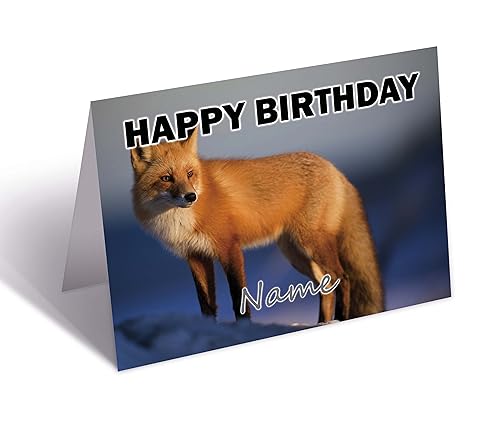 Geburtstagskarte mit Fuchs-Motiv, personalisierbar von AK Giftshop