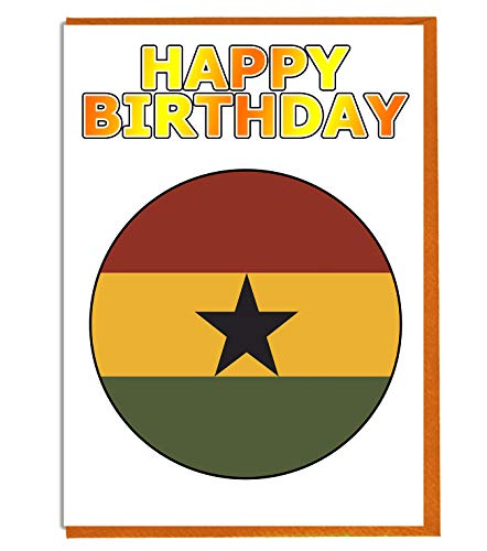 Geburtstagskarte mit Ghana-Flagge, für Freunde, Familie, Kollegen, Matte, Boss von AK Giftshop