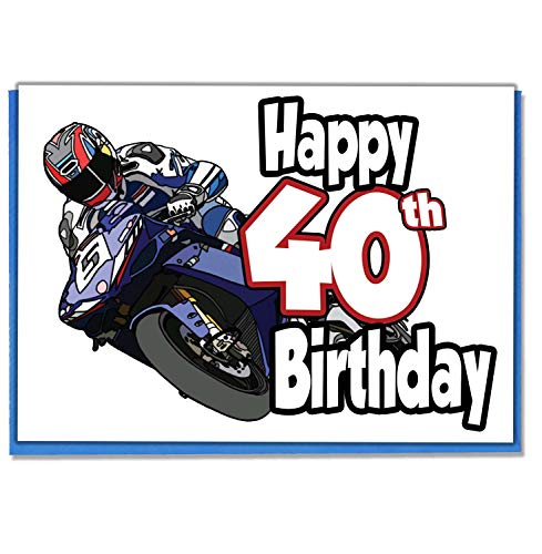 MotoGP Motorradfahrer – Geburtstagskarte zum 40. Geburtstag, für Herren, Sohn, Enkel, Vater, Bruder, Ehemann, Freund, Freund von AK Giftshop
