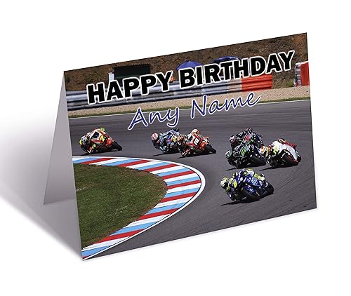 Motorrad Motogp Moto GP Geburtstagskarte, personalisierbar von AK Giftshop