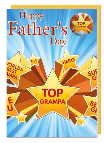 Top Grampa Vatertagskarte mit Anstecker von AK Giftshop