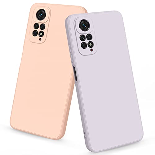 AK 2 Stück Kompatibel mit Xiaomi Redmi Note 11/ Note 11s Hülle, Weich Silikon Stoßfest Schutzhülle Handyhülle für Redmi Note 11/ Note 11s (Lavendel+Rosa) von AK