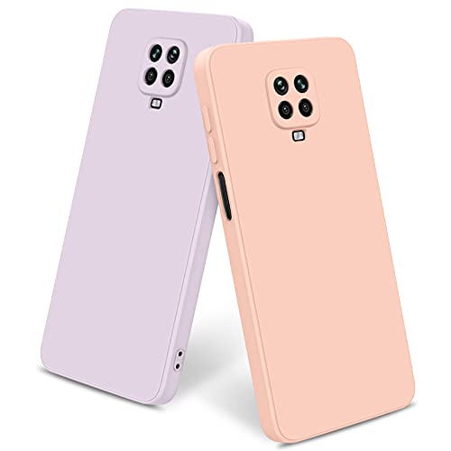 AK 2 Stück Kompatibel mit Xiaomi Redmi Note 9S/Redmi Note 9 Pro Hülle, Weich Silikon Handyhülle mit Mikrofaserfutter, Stoßfest Schutzhülle für Redmi Note 9 Pro/9S (Lavendel+Rosa) von AK
